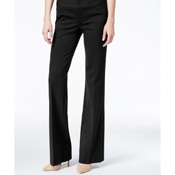INC Wide‎ Leg Regular Fit Solid Black Trousers SZ 4X33" NWT - Picture 1 of 9